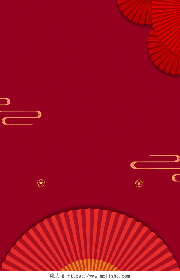 红色剪纸小年新年春节背景素材